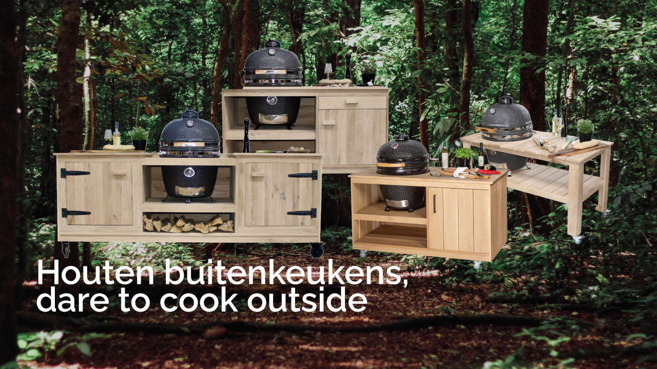 Outdarecooking houten buitenkeukens, dare to cook outside